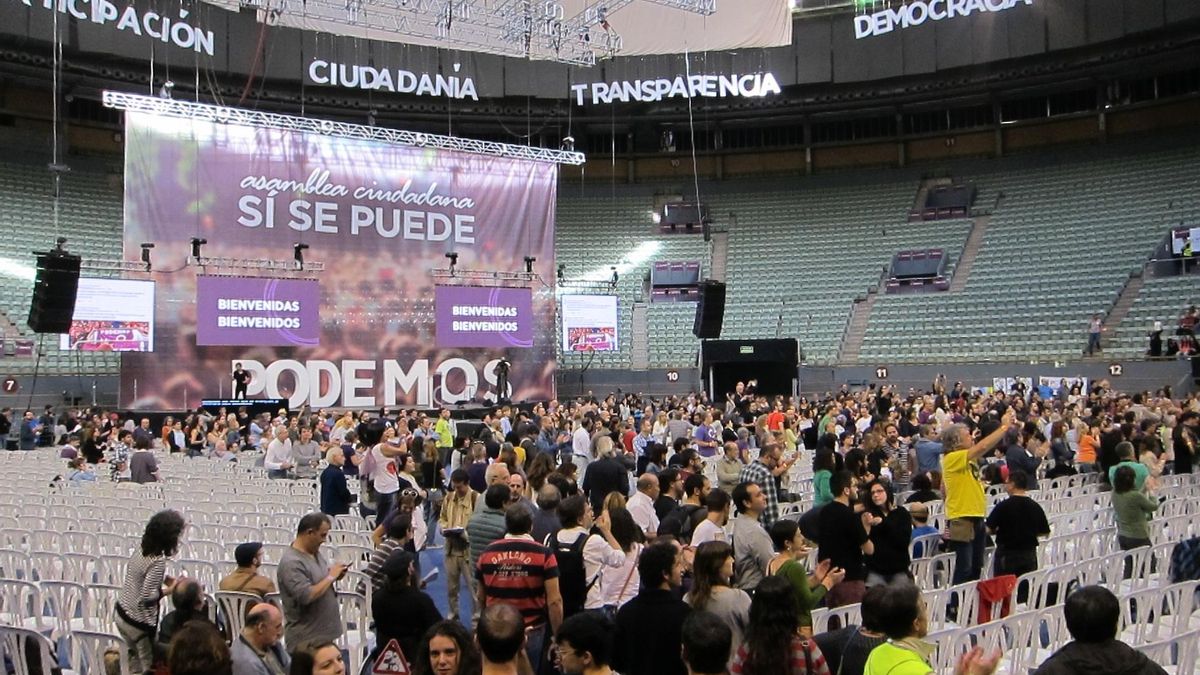 Asamblea Fundacional de Podemos en el Palacio Vistalegre de Madrid