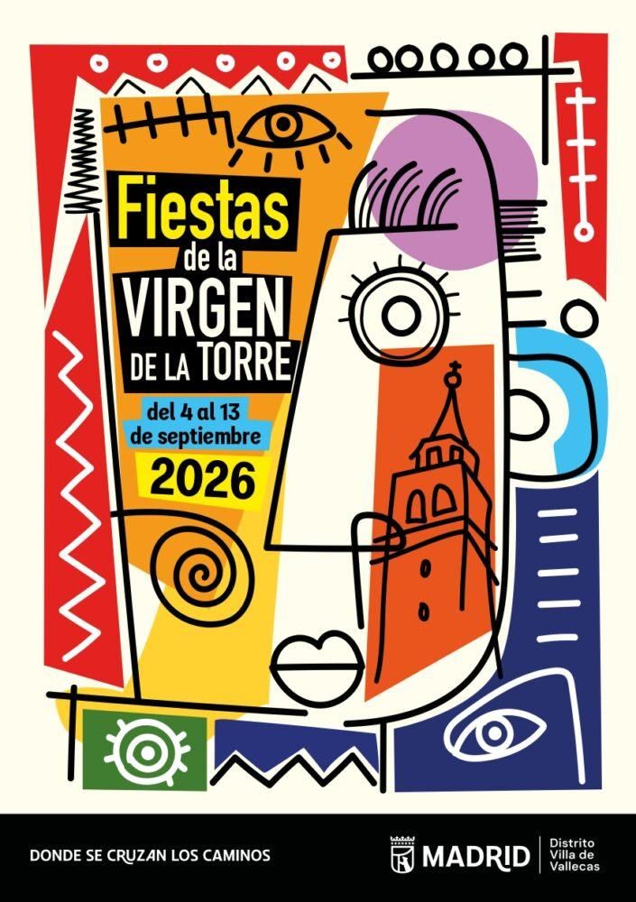 Cartel de las Fiestas de la Virgen de la Torre 2026 en Villa de Vallecas