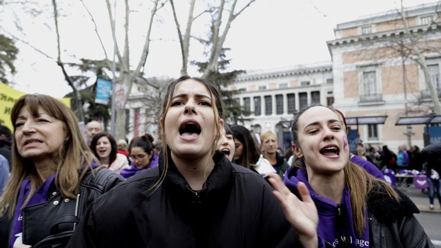 Mujeres en la manifestación de Madrid.