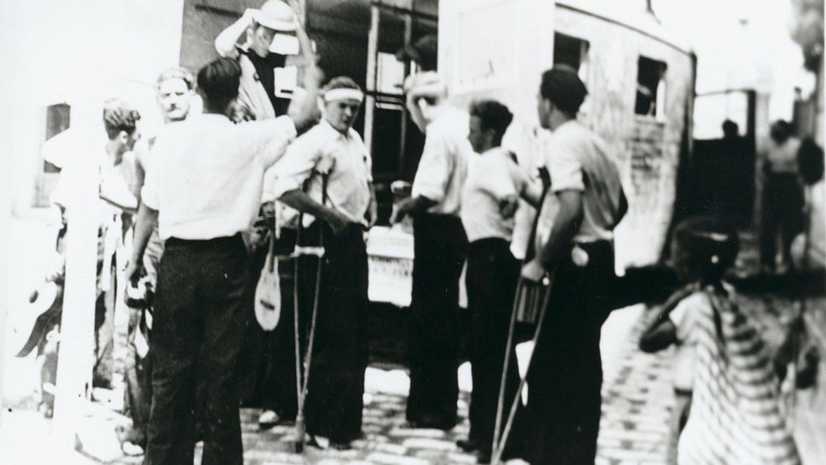 Heridos del Jarama llegando a Murcia