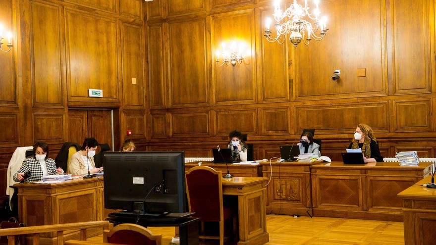 Imagen de la sala en la que se sigue el juicio contra el supuesto violador en serie, acusado de la agresión sexual a una mujer en Beasain