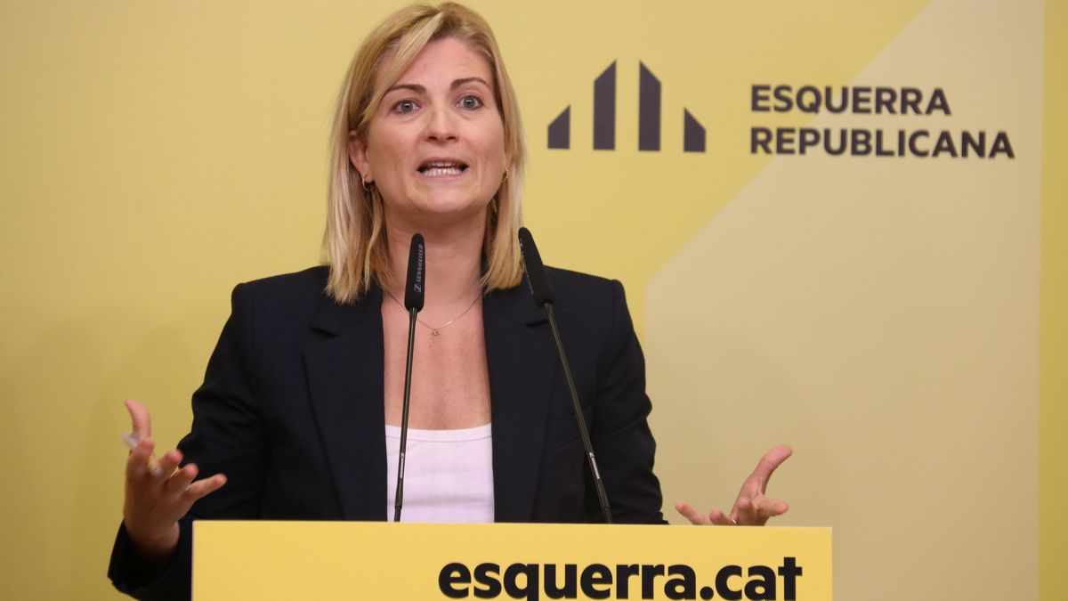 La portavoz de ERC, Raquel Sans, en rueda de prensa