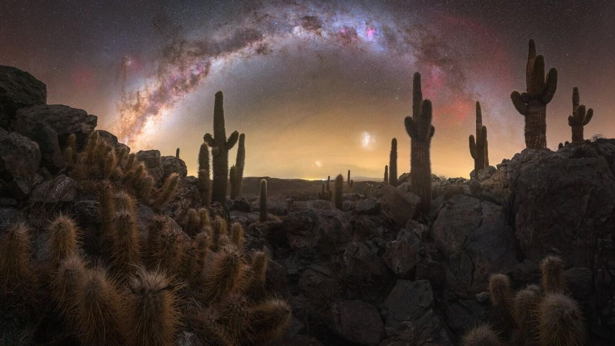 El fotógrafo español Pablo Ruiz, con su foto del Valle de los Cactus del desierto de Atacama, hizo una de las mejores fotos del 'Milky Way Photographer of the Year' de 2025