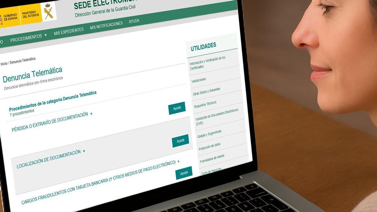 La sede electrónica de la Guardia Civil ya permite formalizar denuncias por determinados hechos sin necesidad de acudir presencialmente a dependencias del cuerpo.