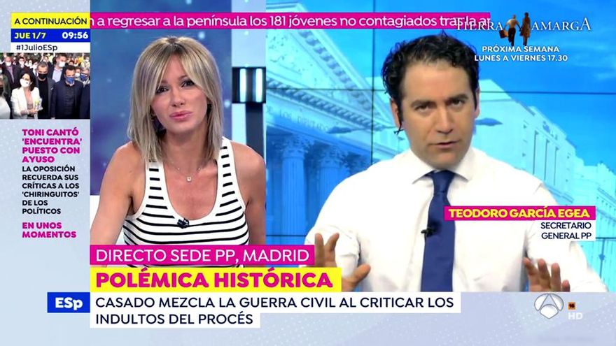 Susanna Griso pone en evidencia a Teodoro García Egea por sus evasivas sobre Villarejo: "Ha sonado a Rajoy"