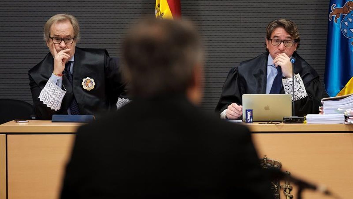 Los jueces Carlos Vielba y Salvador Alba escuchan el testimonio de un perito en el juicio del caso Faycán. (EFE/Ángel Medina G.)