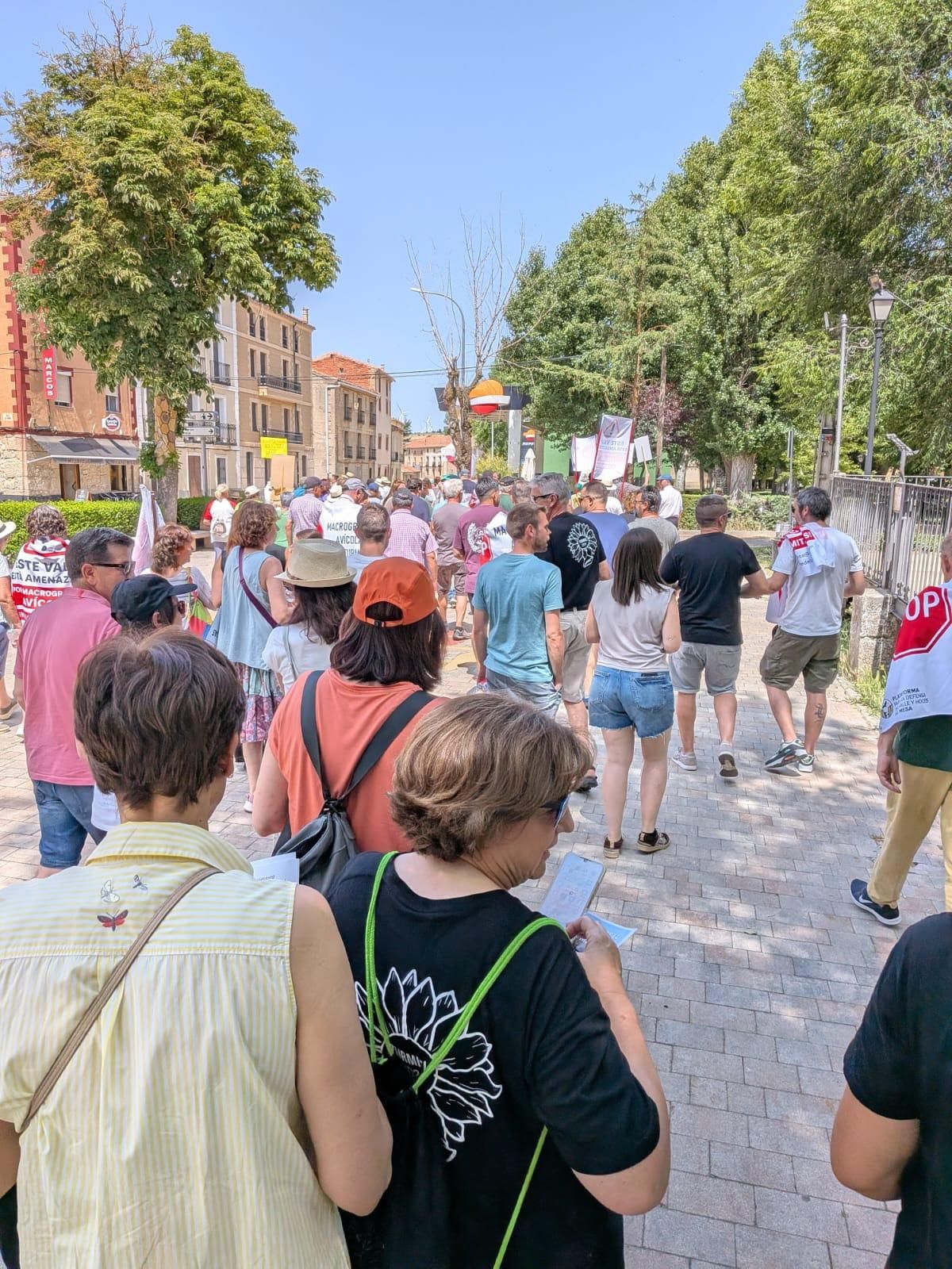 Manifestación en Maranchón en contra de las macrogranjas que quieren instalar en su término municipal