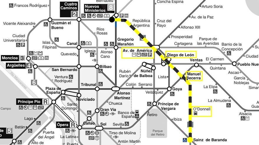Corte en parte de la línea 6 de Metro de Madrid desde el último sábado de julio