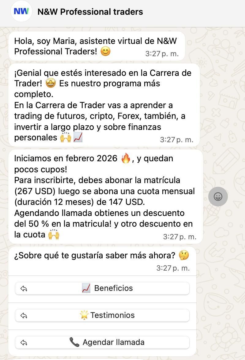El bot de N&W Professional traders