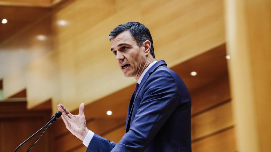El presidente del Gobierno, Pedro Sánchez, comparece ante el Pleno del Senado, a 31 de enero de 2023, en Madrid (España).