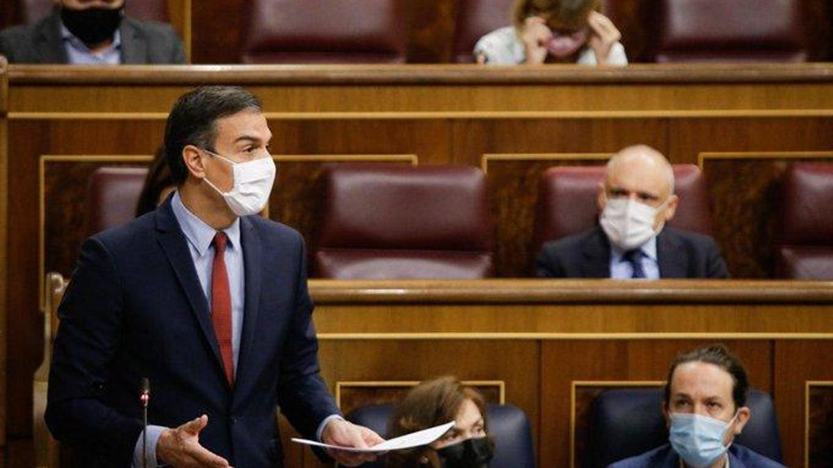 El presidente del Gobierno, Pedro Sánchez, en el Congreso.