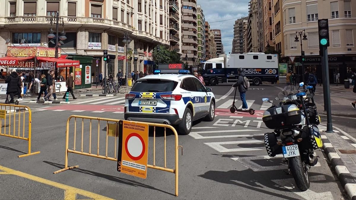 Corte de tráfico de la Policía Local de Valencia.