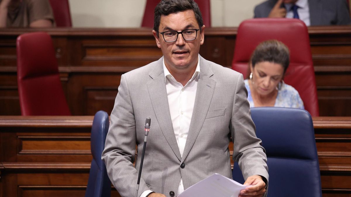 Pablo Rodríguez, consejero de Vivienda, en el Parlamento canario.