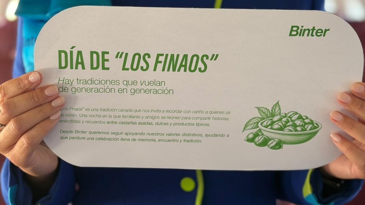 Binter comparte con sus pasajeros la tradición de los 'finaos'