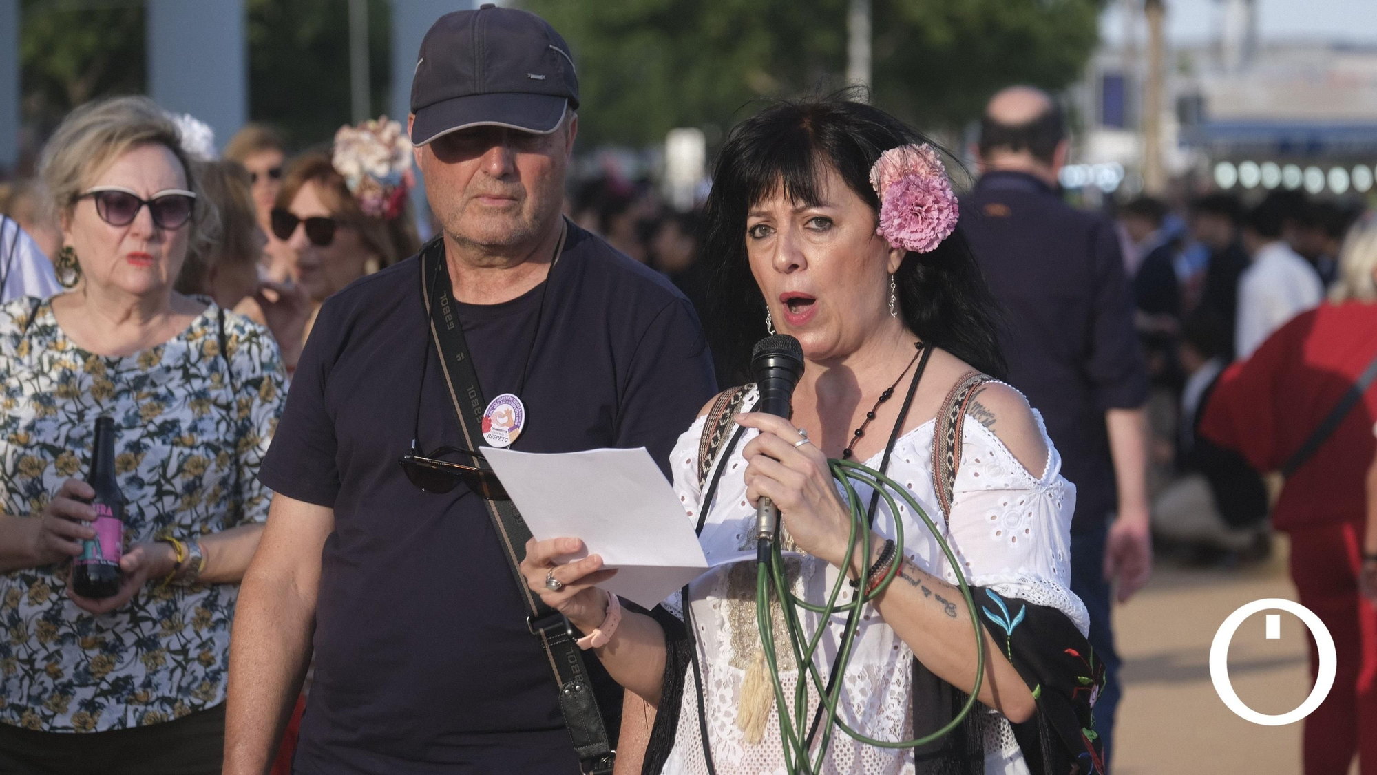 Concentración feminista en la feria de Córdoba.