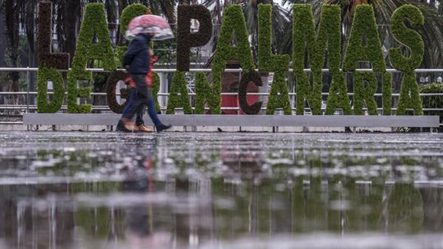 La tormenta tropical Hermine ha descargado agua durante todo el sábado en la capital grancanaria, pero de forma calmada y sin causar incidencias. (EFE/Ángel Medina)