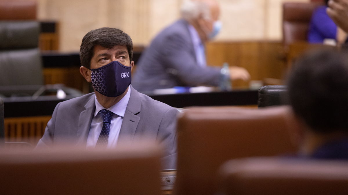 El vicepresidente de la Junta de Andalucía, Juan Marín, en una foto de archivo en el Parlamento andaluz.
