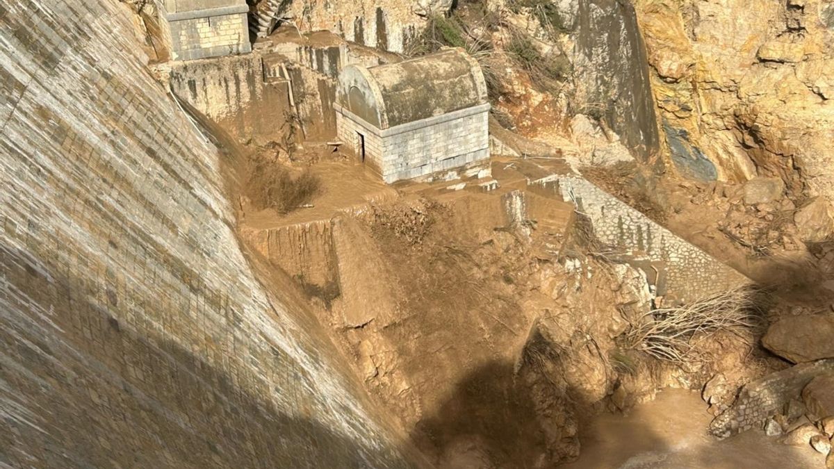 Estado de la presa de Buseo tras la dana del 29 de octubre de 2024.
