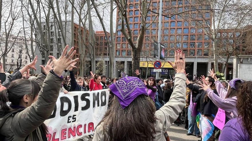 Bloque de las Feministas Sordas en la manifestación del 8M en Madrid