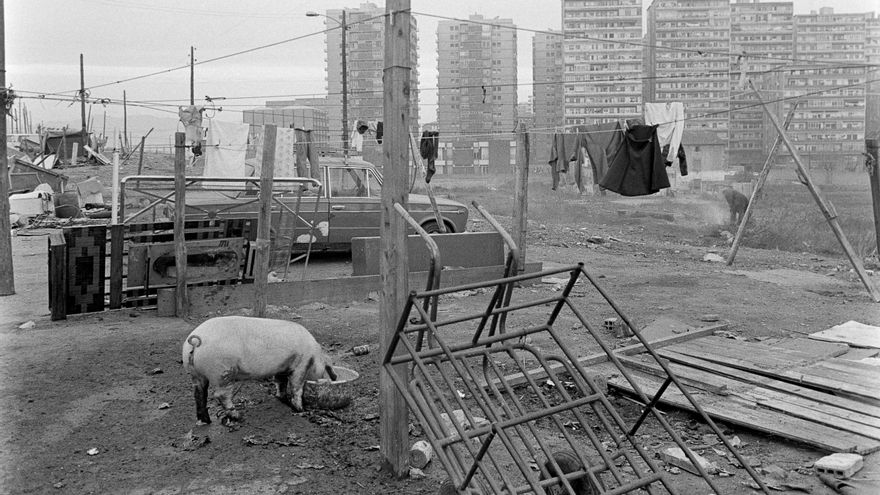 La barriada, en una imagen de diciembre de 1980.