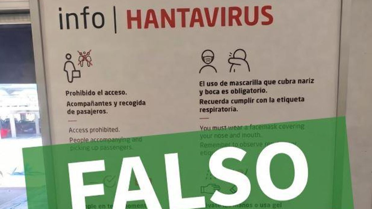 Aena desmiente que se haya instalado un cartel en Tenerife Sur para prevenir el contagio del hantavirus
