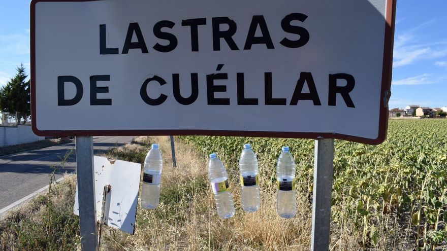 La entrada al municipio segoviano de Lastras de Cuéllar.
