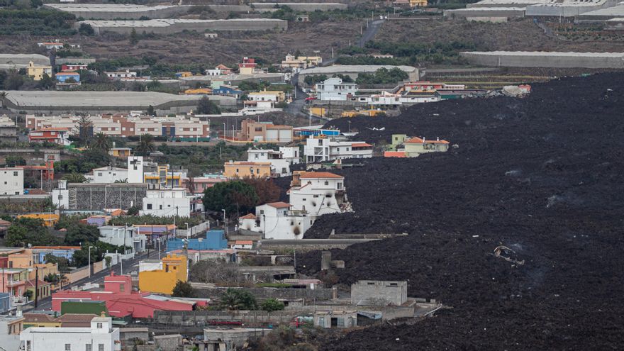 La colada de lava que permanece parada en el barrio de La Laguna