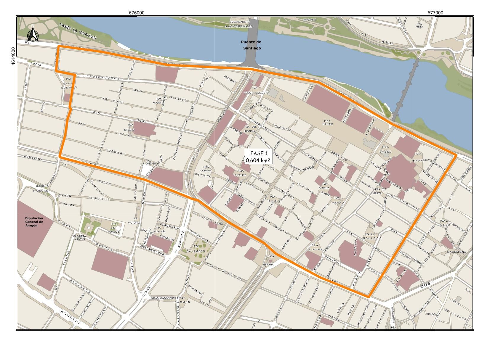 El área afectado por la ZBE de Zaragoza.
