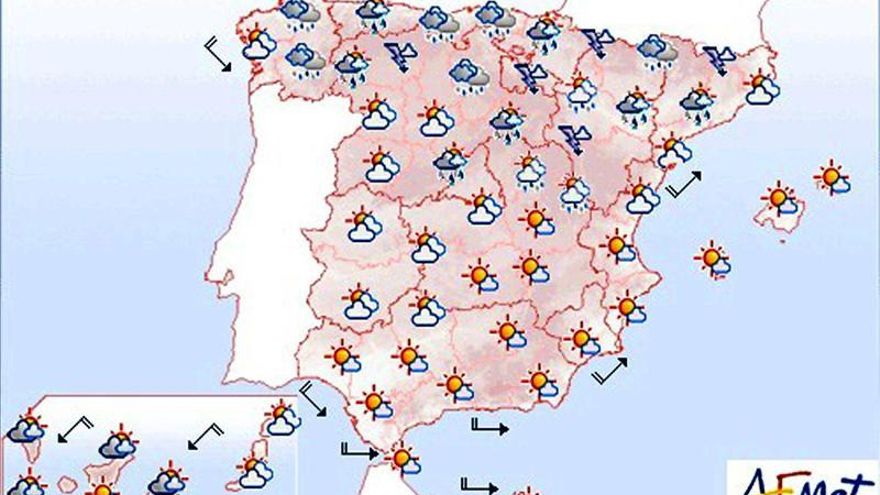 Precipitaciones fuertes en el área cantábrica y Pirineos