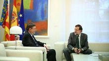 El jefe del Consell, Ximo Puig, en una reunión con el presidente Mariano Rajoy