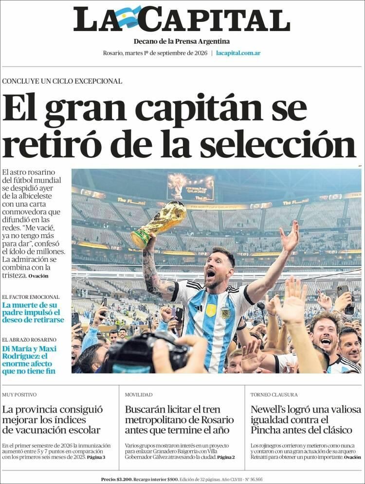 El adiós de Messi a la Selección, en las tapas de diarios de Argentina y el mundo