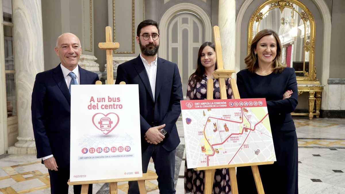 La alcaldesa de València, María José Catalá, en la presentación de la remodelación de líneas de la EMT.
