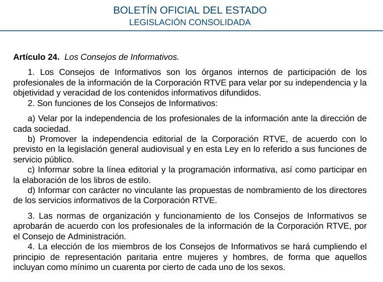 El artículo 24 de la Ley 17/2006