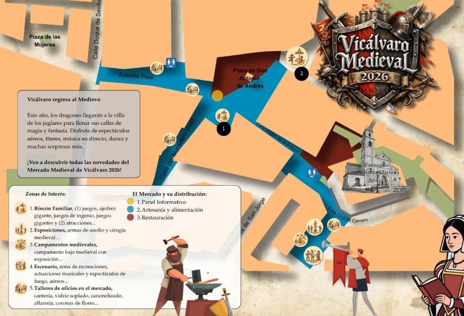 Plano del mercado medieval de Vicálvaro 2026