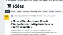 Captura de la web de Le Monde donde se publicó el 'Manfiesto de Deneuve'