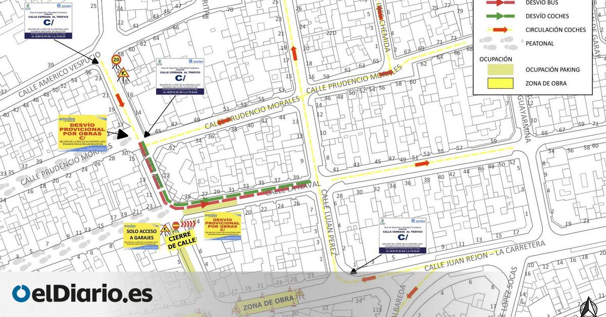 Emalsa cierra al tráfico un tramo de la calle Ferreras para mejorar la red de saneamiento