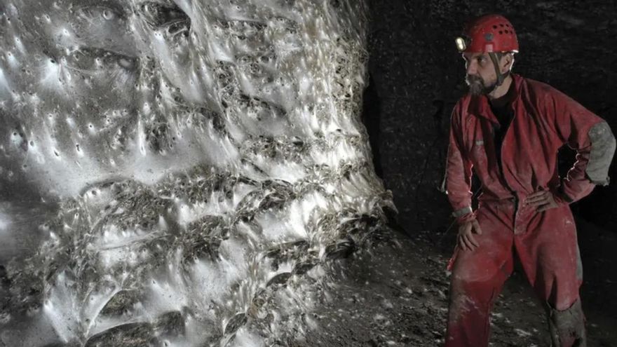 Miles de arañas tejen una ciudad en la oscuridad de una cueva tóxica que huele a huevos podridos y conviven en paz