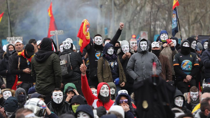 Manifestación de la asociación de agentes de Policía y Guardia Civil Jusapol en 2020.