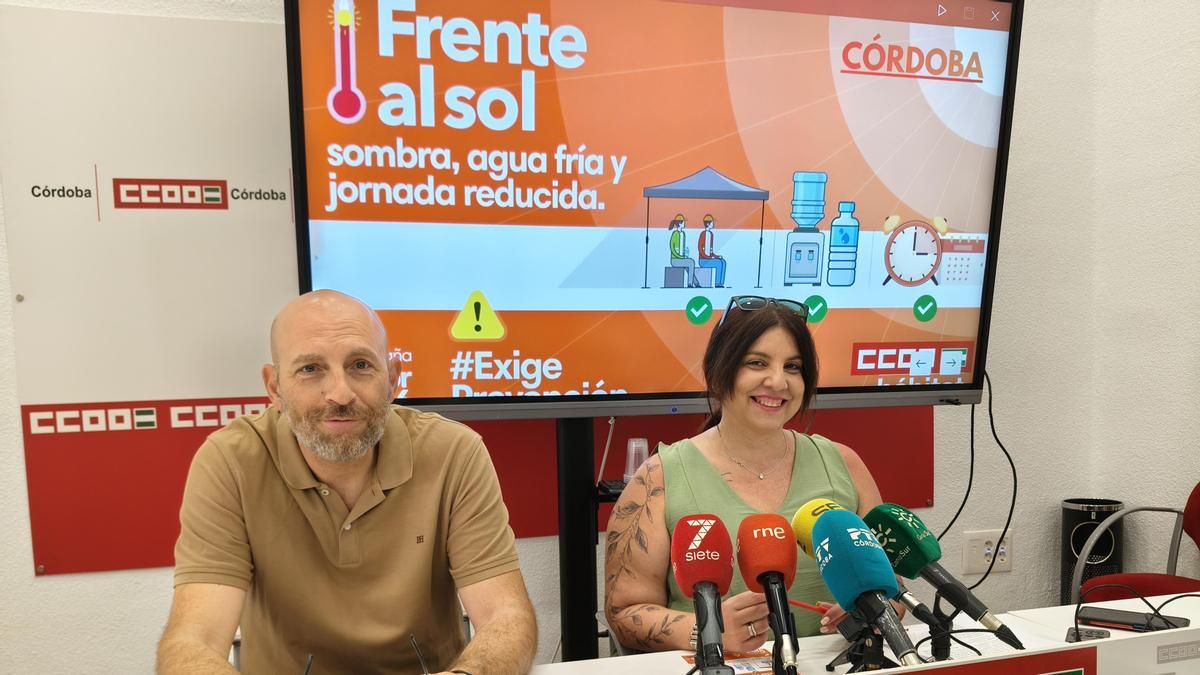 Presentación de la campaña de CCOO de prevención de golpes de calor y cumplimiento de medidas en el sector de la construcción.