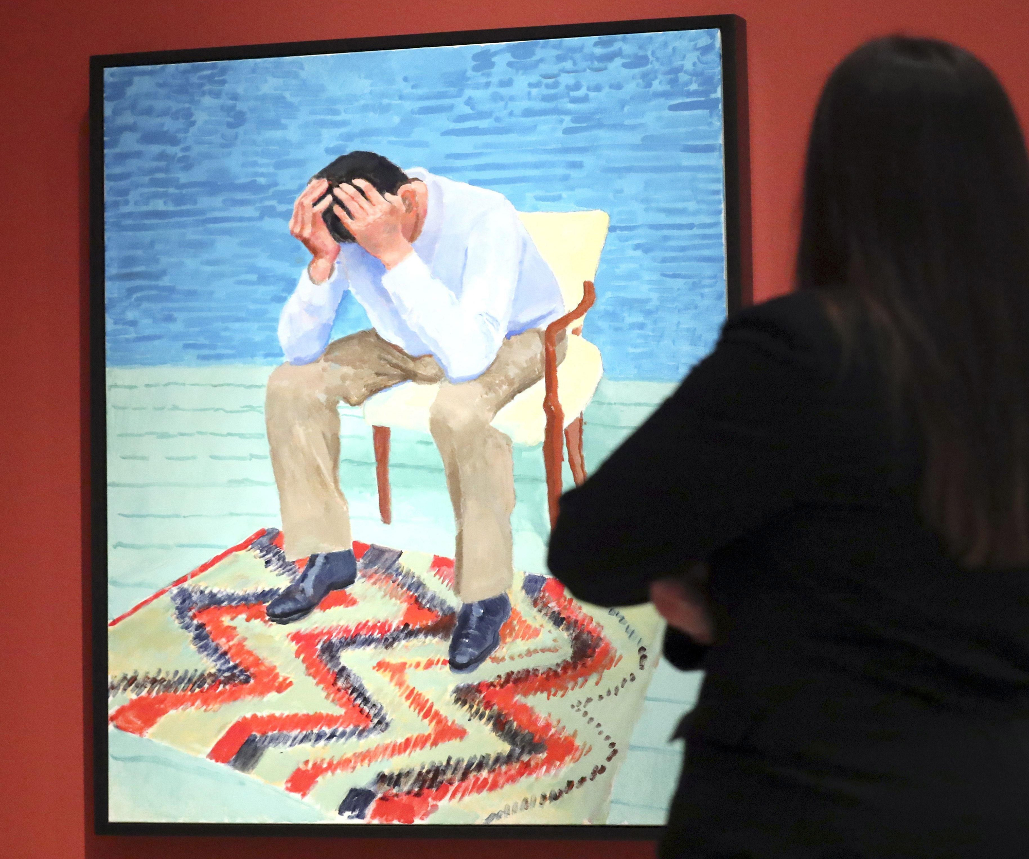Retrato del pintor David Hockney a JP Gonçalves de Lima, en el Guggenheim de Bilbao