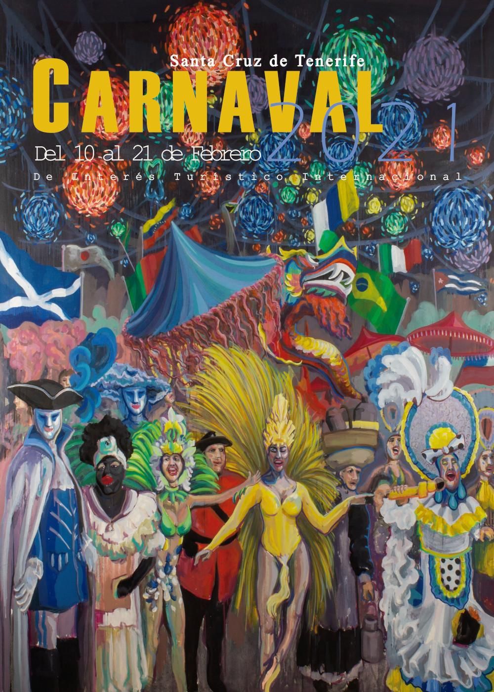 Cartel anunciador del Carnaval de Santa Cruz de Tenerife en 2021