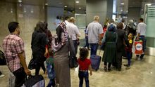 Fotografía facilitada por el Ministerio del Interior de la llegada el pasado 28 de junio al aeropuerto Adolfo Suárez-Madrid Barajas de .