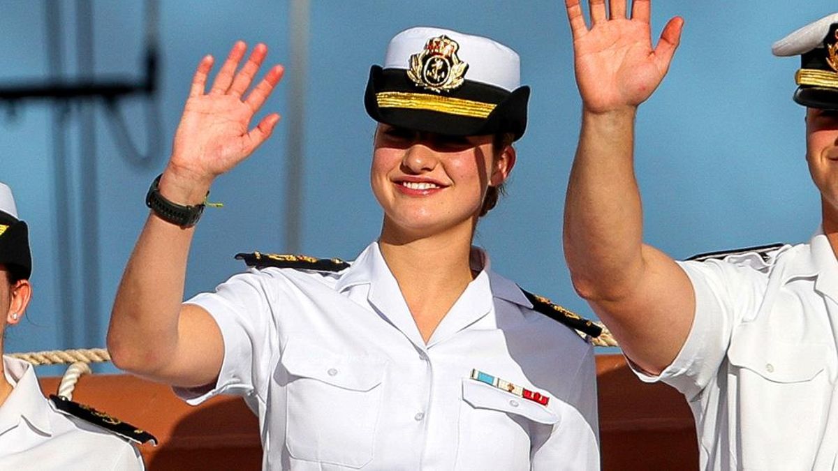 La princesa Leonor, a bordo del barco Juan Sebastián Elcano