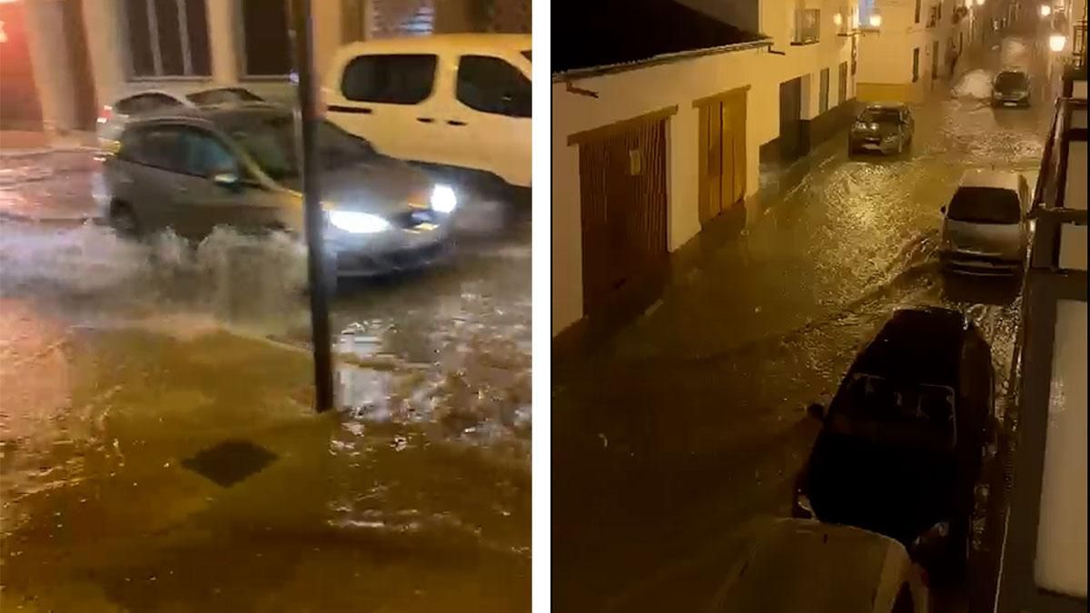 Una tromba de agua inunda varias calles, viviendas y plazas de Bujalance