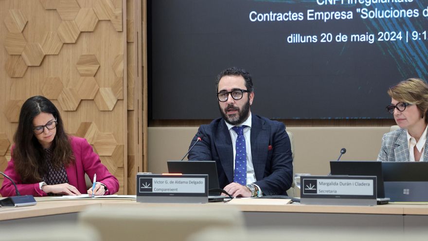 Archivo - Víctor de Aldama, en la comision de las mascarillas del Parlament.
