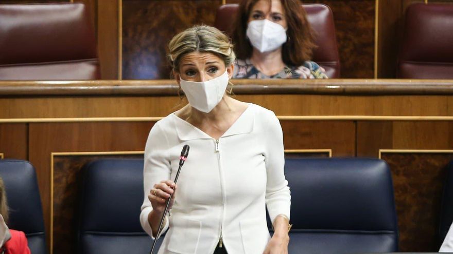 La vicepresidenta de Trabajo y Economía Social, Yolanda Díaz, en el Pleno del Congres de los Diputados.