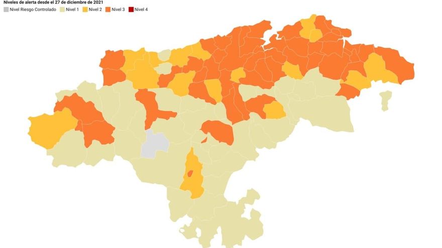 Estos son los 50 municipios de Cantabria en nivel 3 y sin ocio nocturno desde este martes