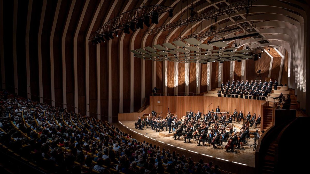 Un momento de la interpretación del Réquiem de Fauré.