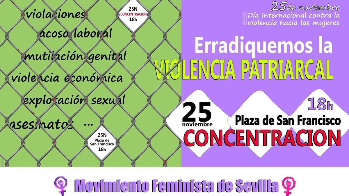 Cartel del Movimiento Feminista de Sevilla por el 25N