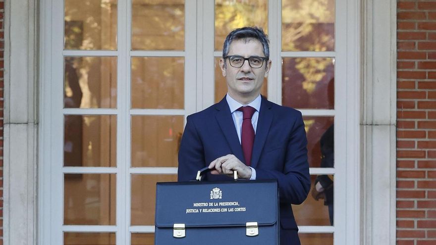 Félix Bolaños a su llegada al primer Consejo de Ministros del nuevo Gobierno.